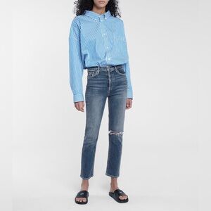 Grlfrnd the reed high rise slim jeans in sandblast